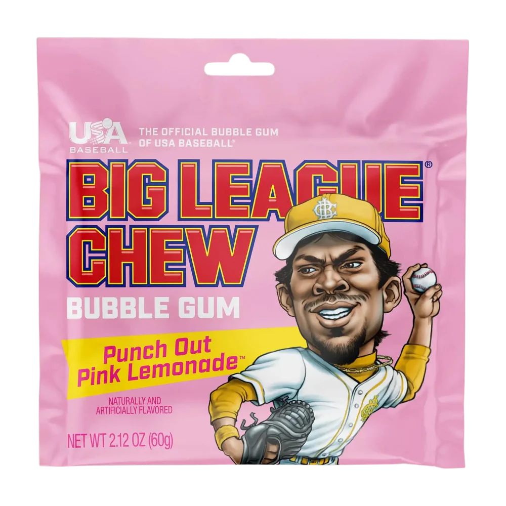 Big League Chew Bubble Gum Punch Out Pink Lemonade - 2.12oz (60g)