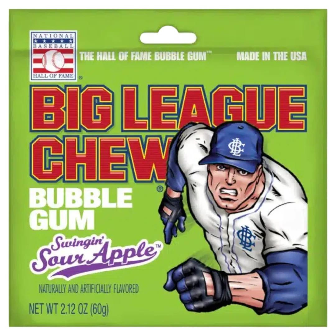 Big League Chew Bubble Gum Swingin' Sour Apple - 2.12oz (60g)
