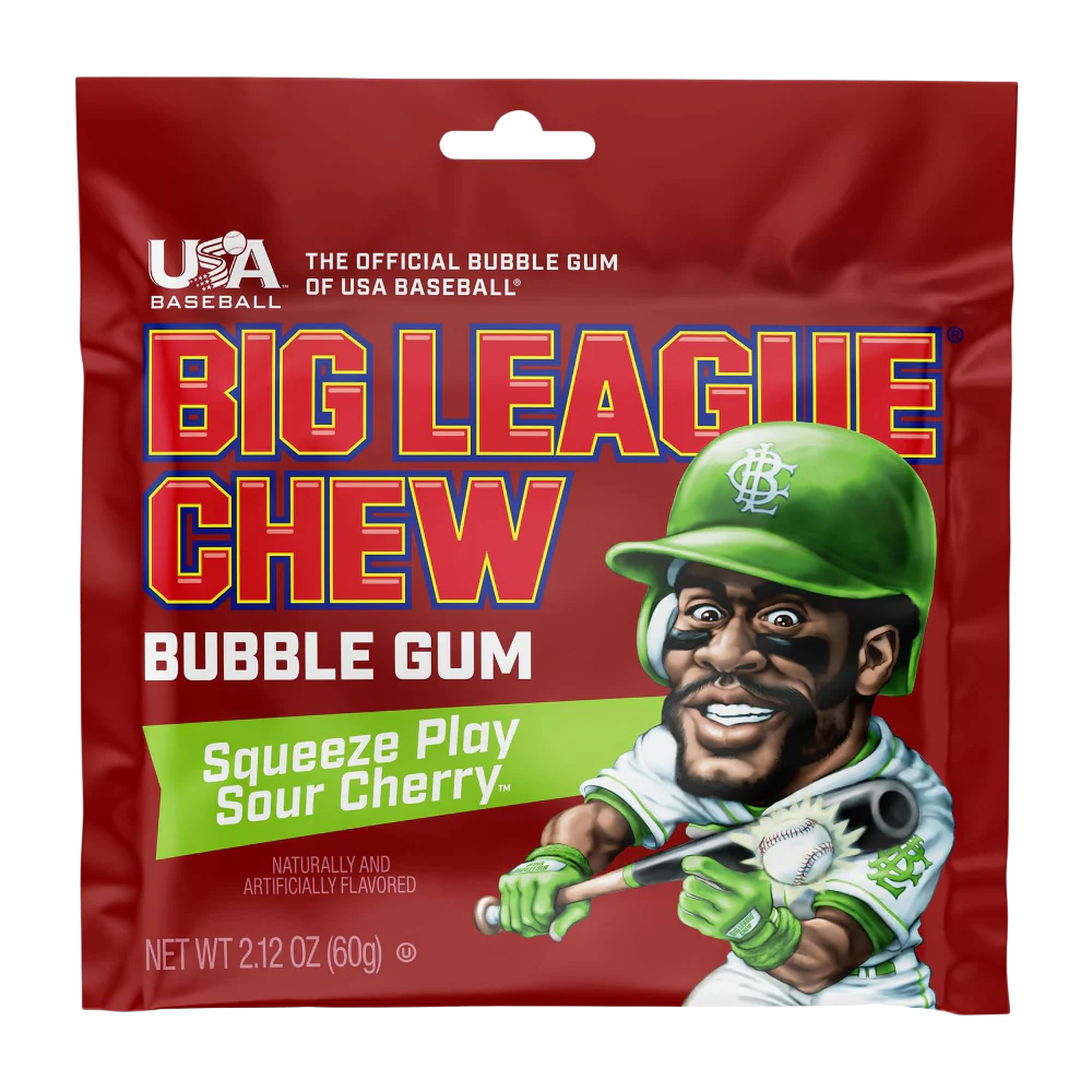 Big League Chew Bubble Gum Sour Cherry - 2.12oz (60g)