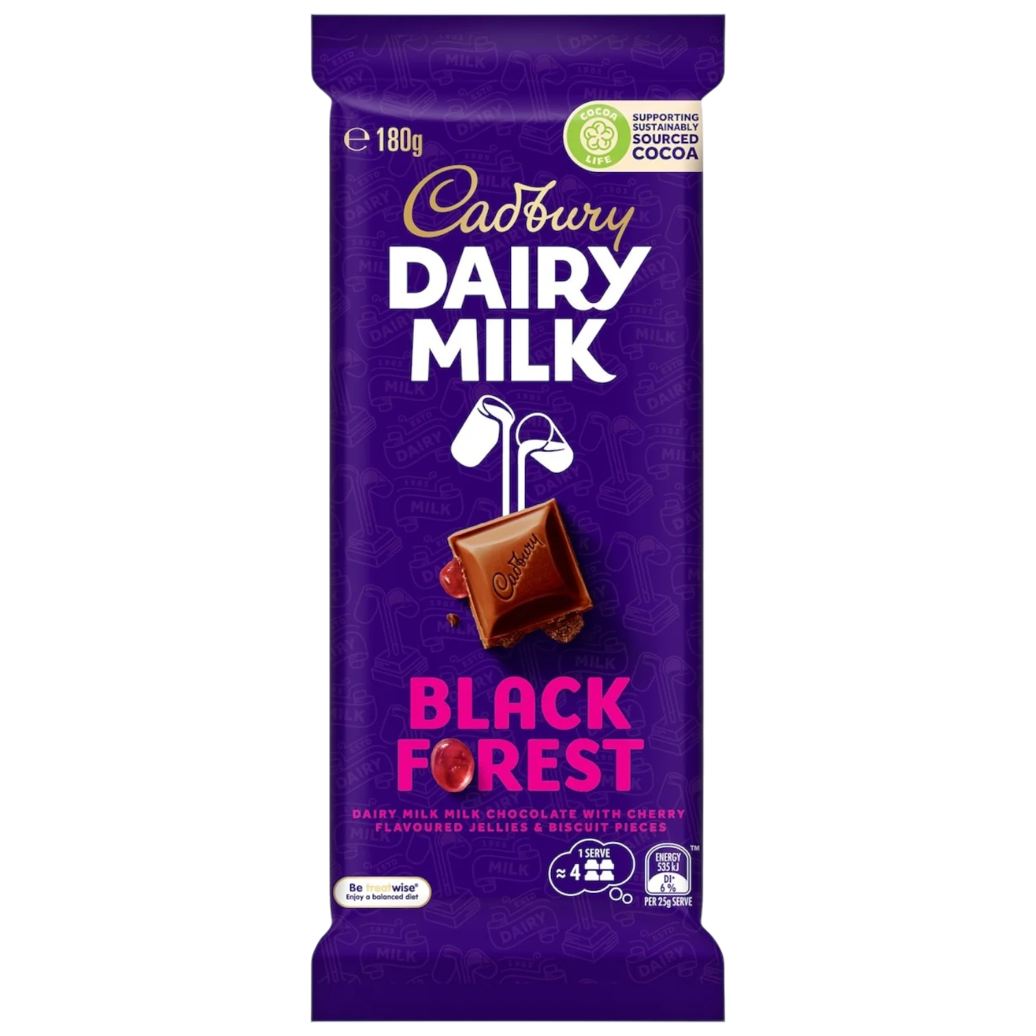 Cadbury Dairy Milk Black Forest Chocolate Block - 6.35oz (180g)