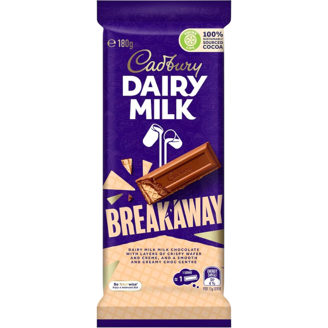 Cadbury Dairy Milk Breakaway Chocolate Block - 6.3oz (180g)