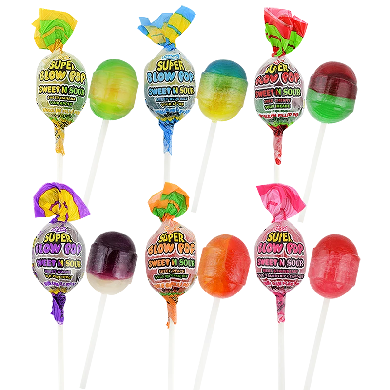 Charms Super Blow Pop Sweet N Sour Lollipop 1.12oz (32g)