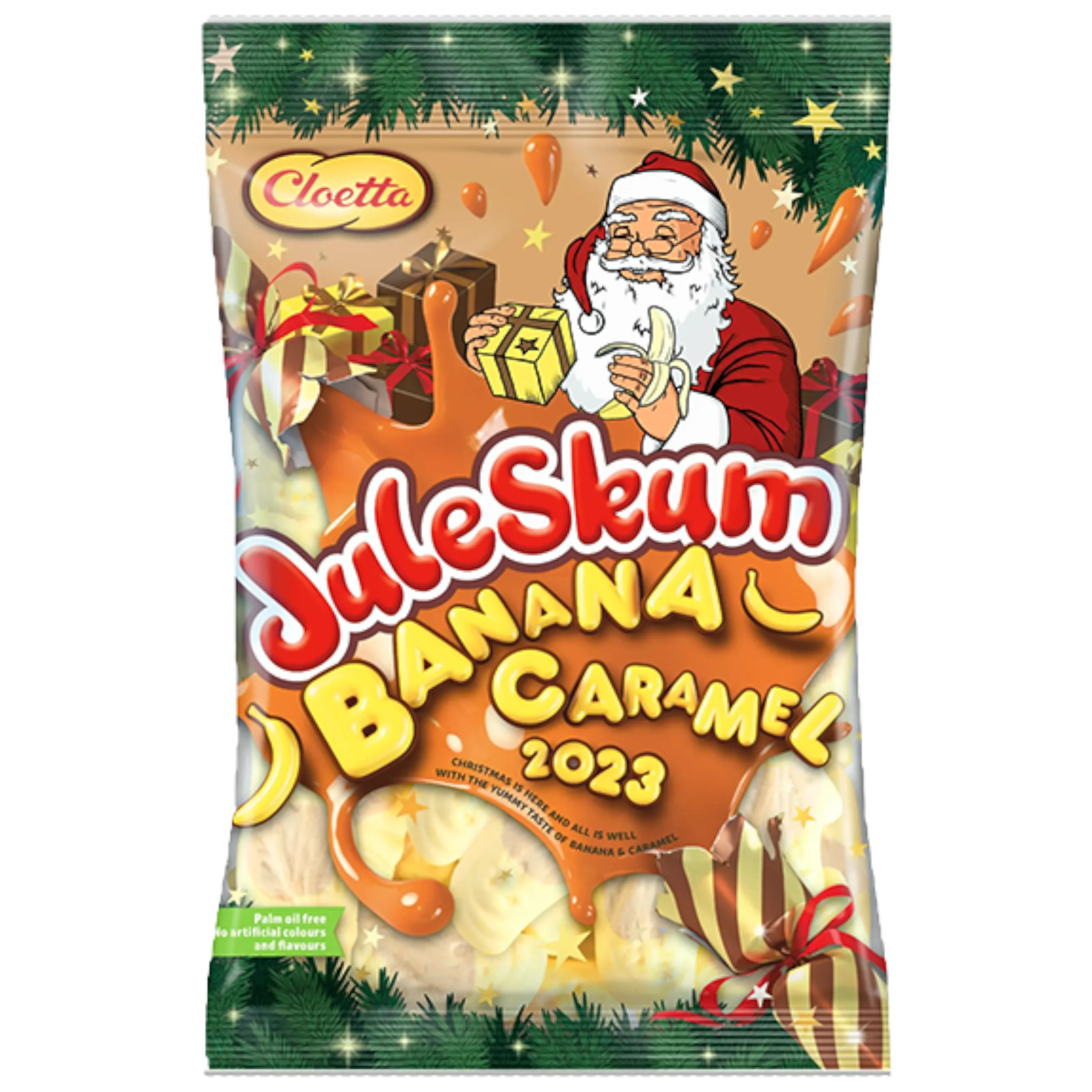 Cloetta Juleskum Limited Edition 2023 – Banana Caramel Santa Marshmallows (Scandinavia)- 3.5oz (100g)