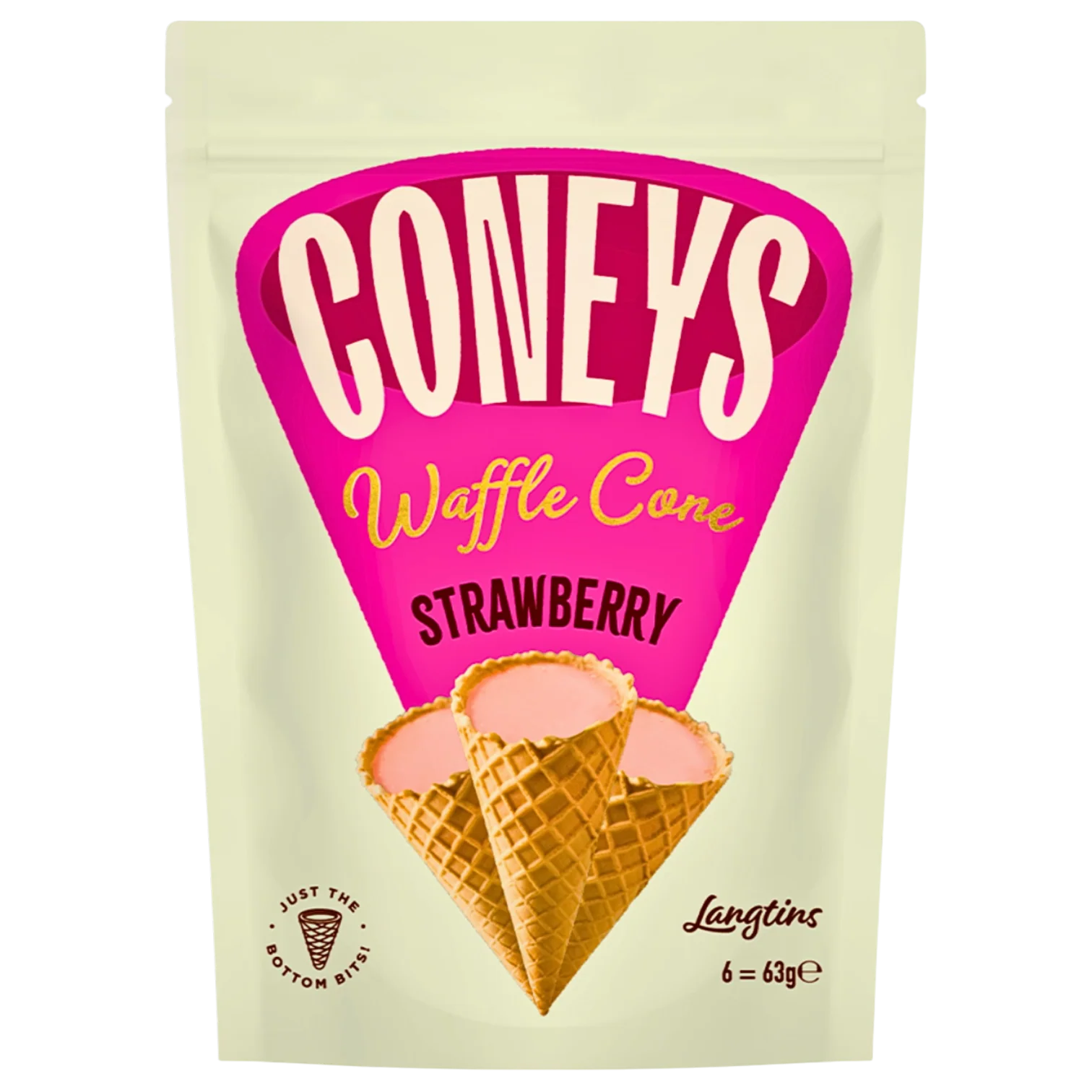Coneys Waffle Cone Strawberry Flavour - 2.2oz (63g)
