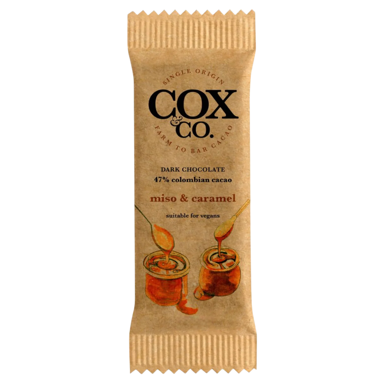 Cox & Co. Miso & Caramel Dark Chocolate Snack Bar - 0.55oz (15g)