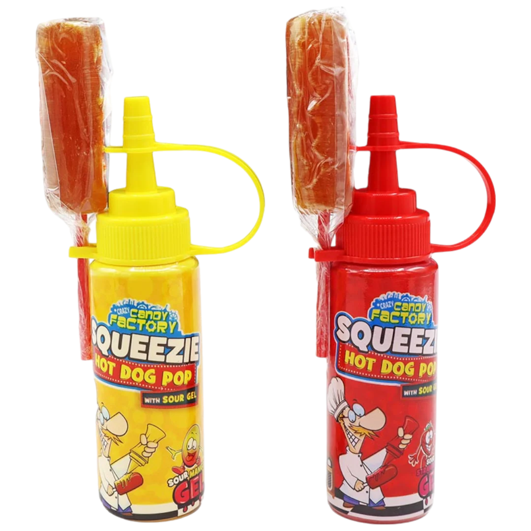Crazy Candy Factory Squeezie Hot Dog Pop (SINGLE) - 2.82oz (80g)