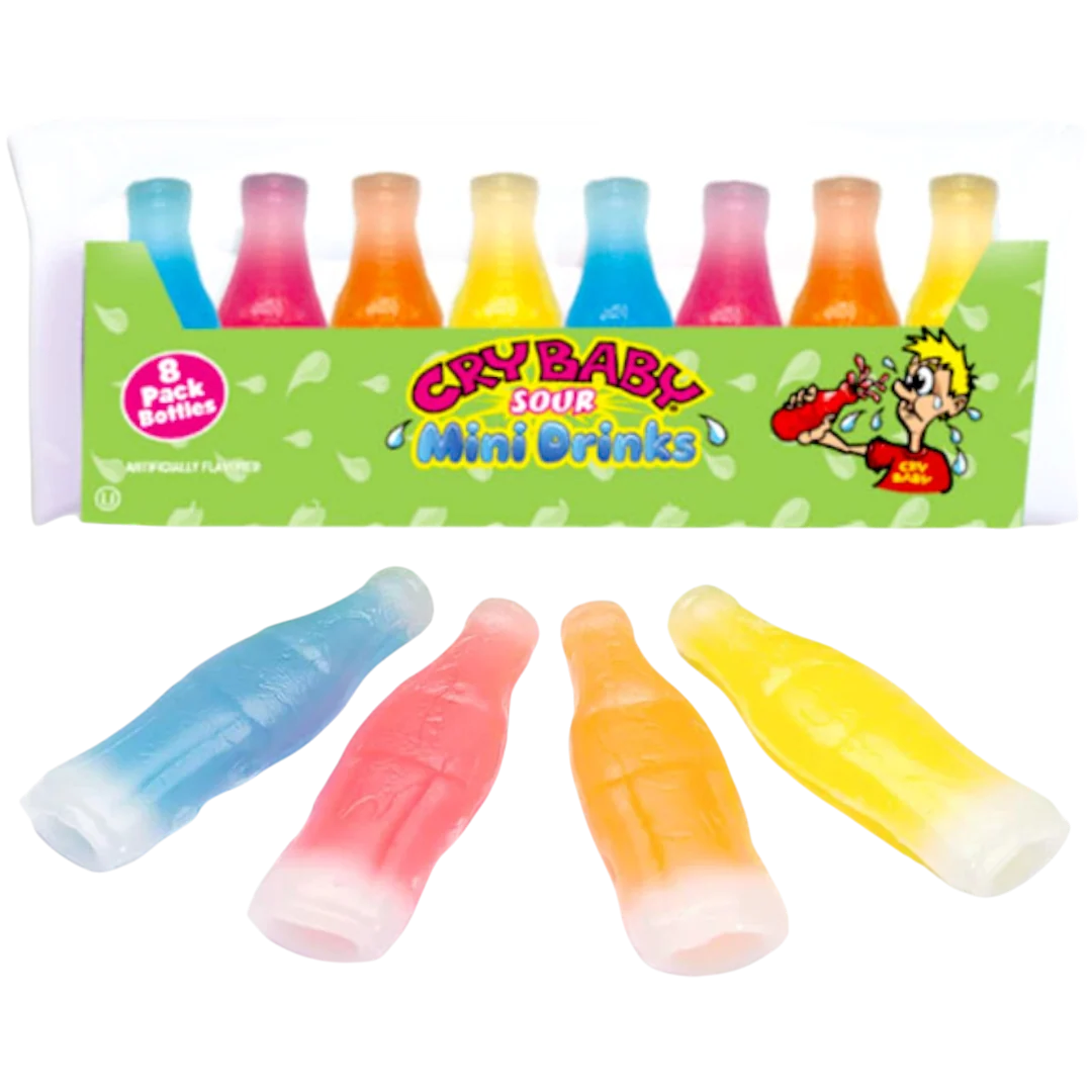 Cry Baby Sour Wax Bottles Jumbo 8-Pack - 2.79oz (79g)