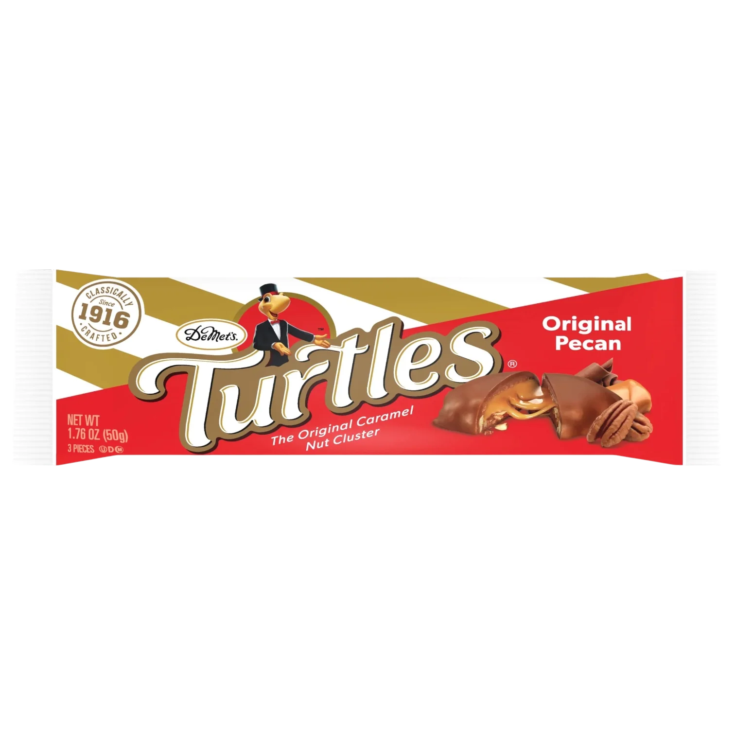 DeMet's Original Chocolate Turtles 3-Piece - 1.2oz (50g)