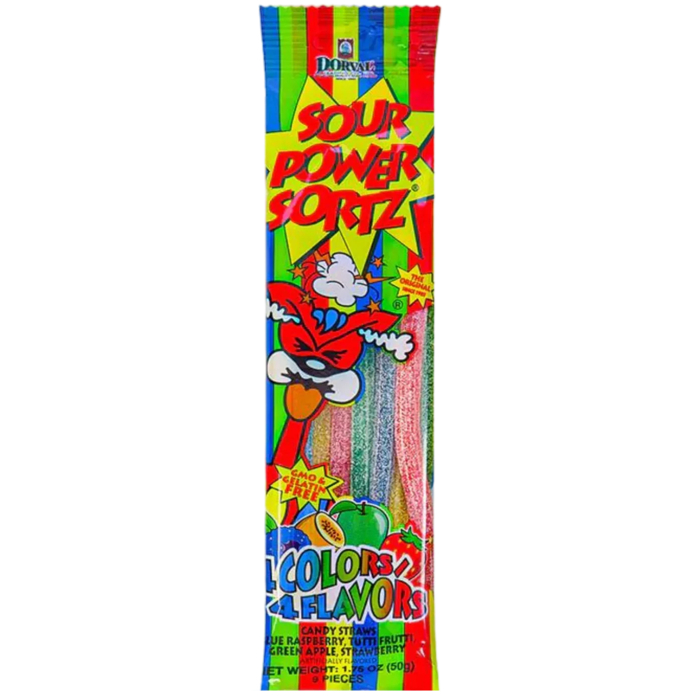 Dorval Sour Power Straws Sortz 4 Flavours - 1.75oz (50g)