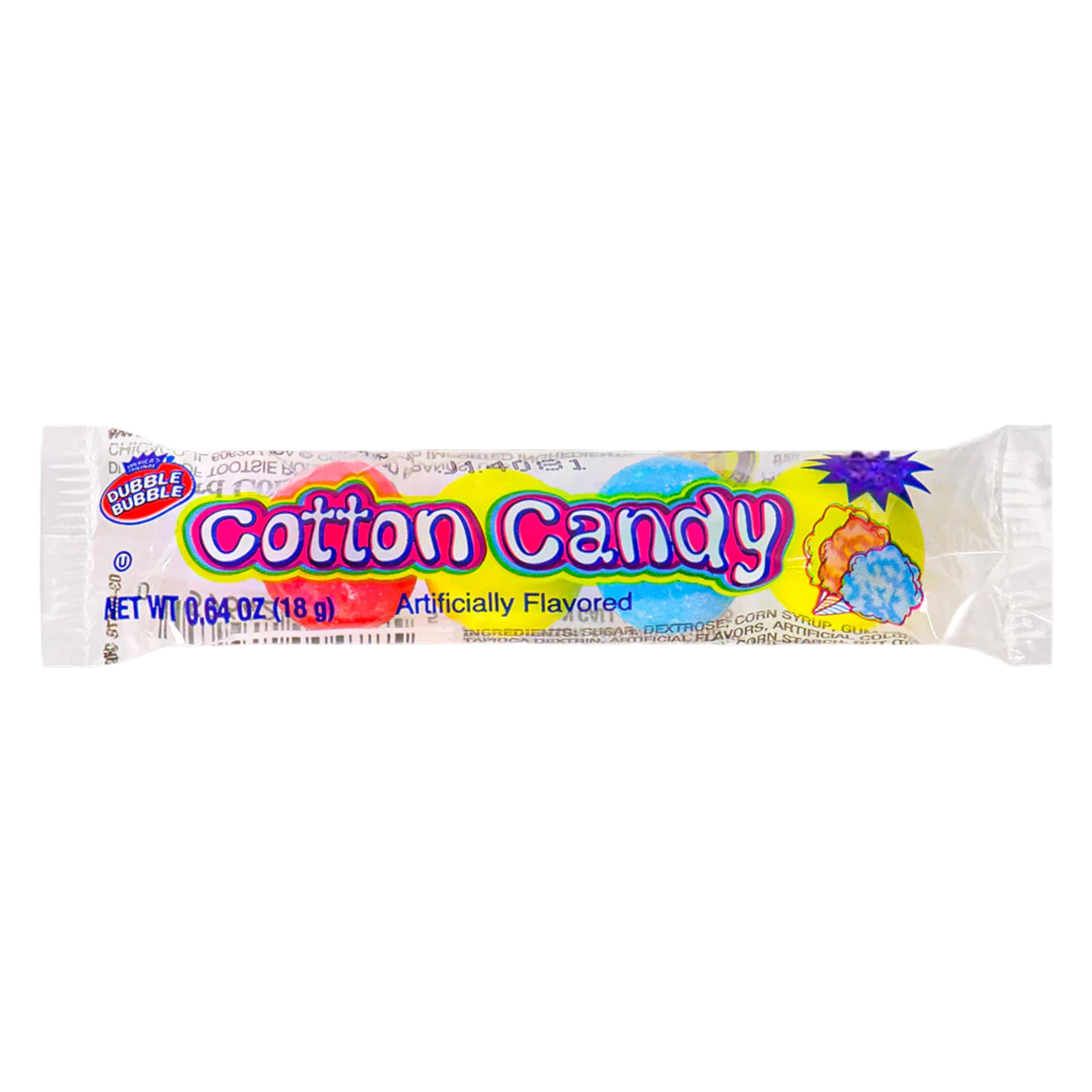 Dubble Bubble Cotton Candy Bubble Gum Balls - 0.64oz (18g)