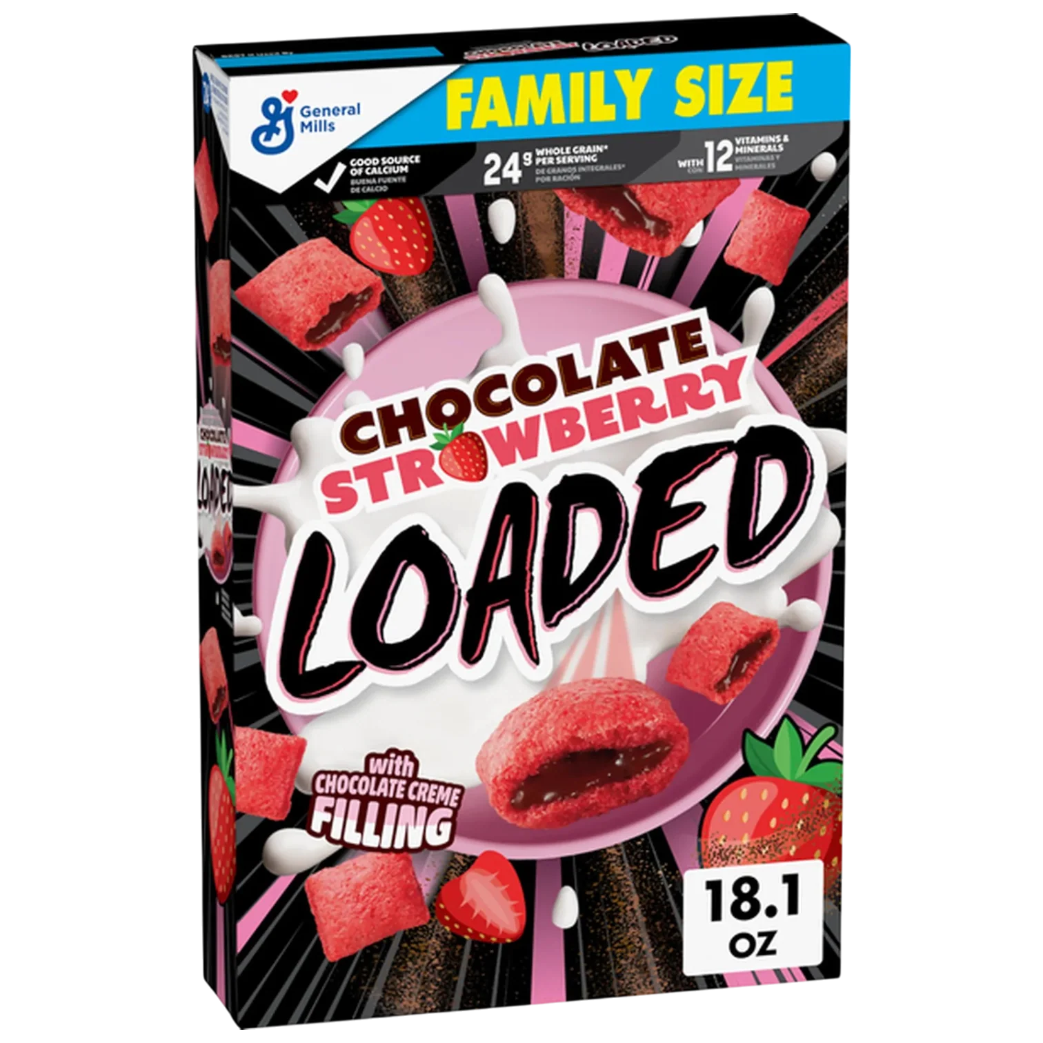 General Mills Chocolate Strawberry Loaded Cereal Family Size - 18.1oz (513g)