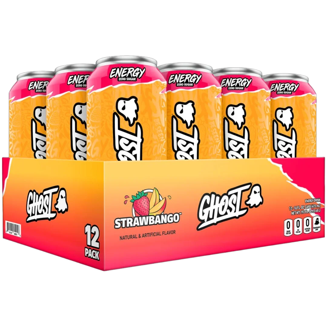 Ghost Energy Strawbango Flavour Zero Sugar - 16fl.oz (473ml) - Image 2