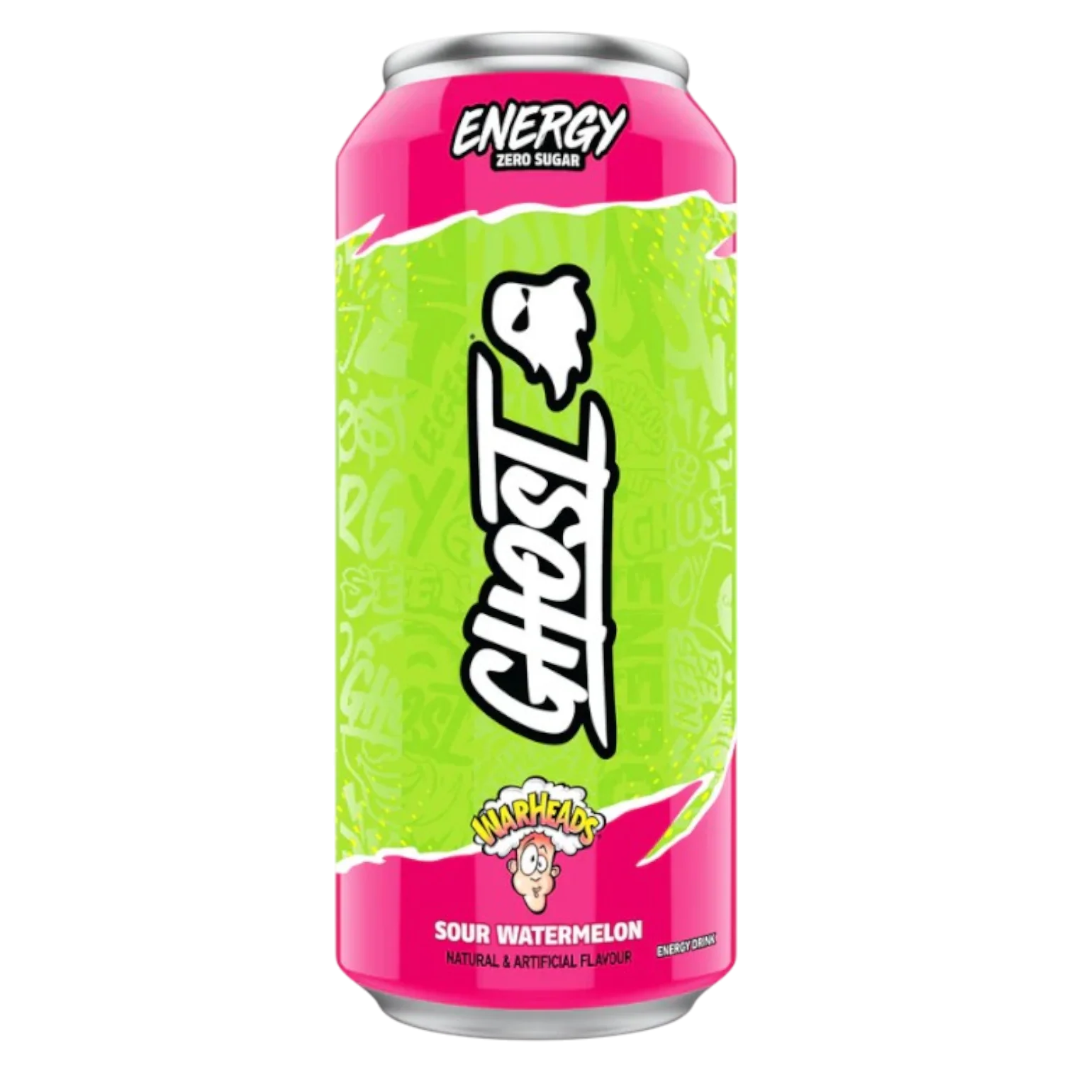 Ghost Energy Warheads Sour Watermelon Zero Sugar (UK Version) - 16.9fl.oz (500ml)