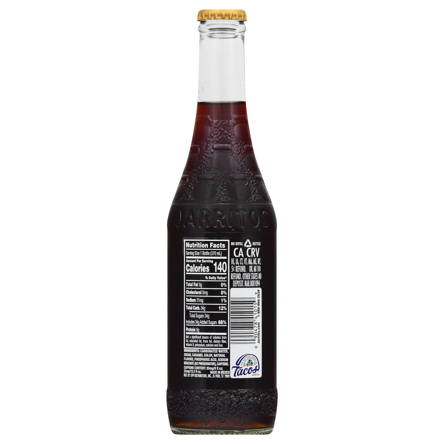 Jarritos Mexican Cola Soda - 12.5fl.oz (370ml) - Image 2