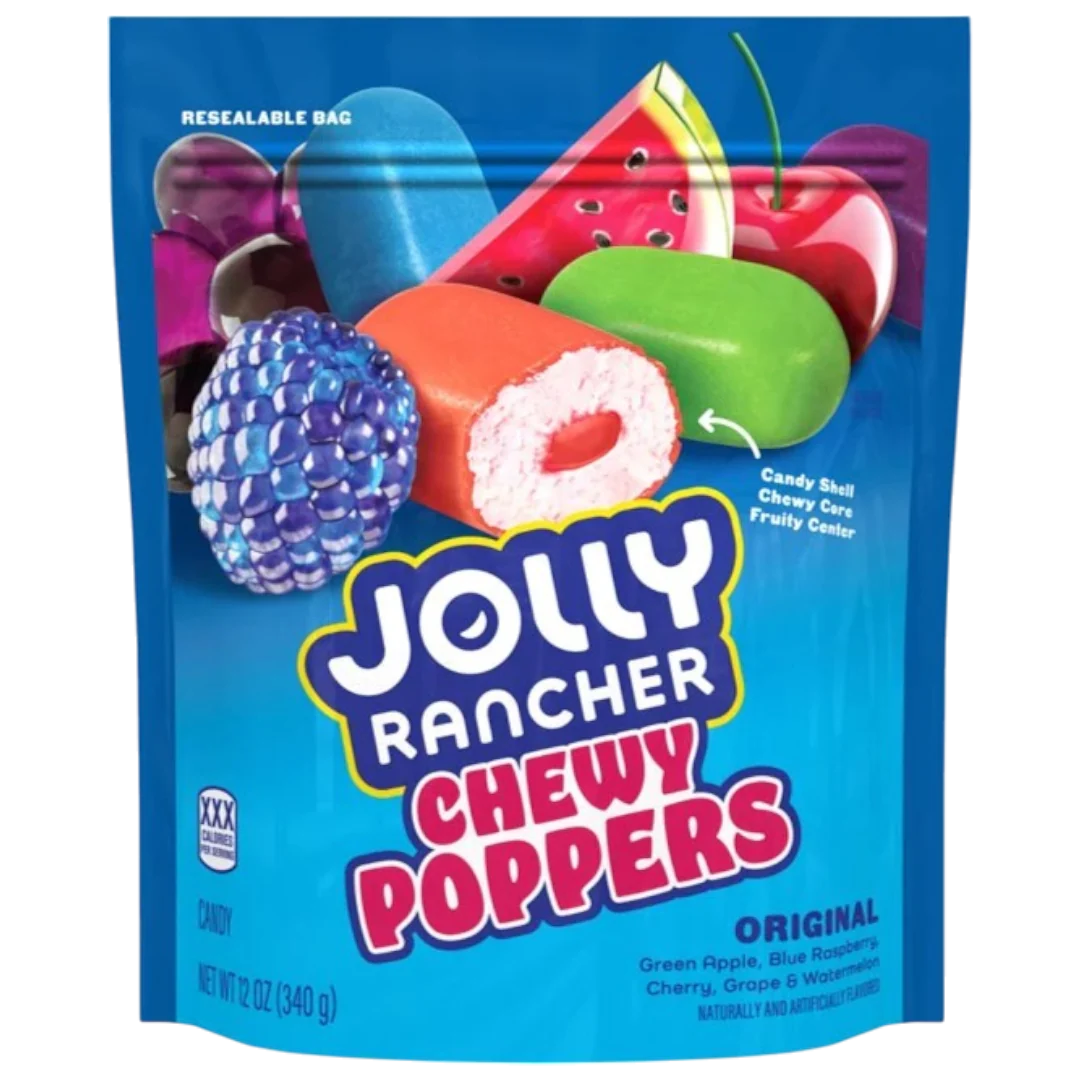 Jolly Rancher Chewy Poppers Pouch Bag - 11.9oz (340g)