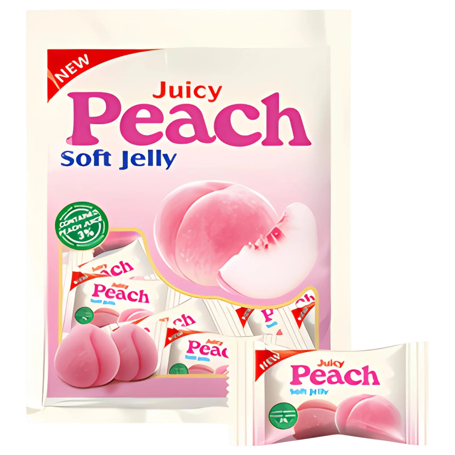 Juicy Peach Soft Jelly Gummies - 3.5oz (100g)