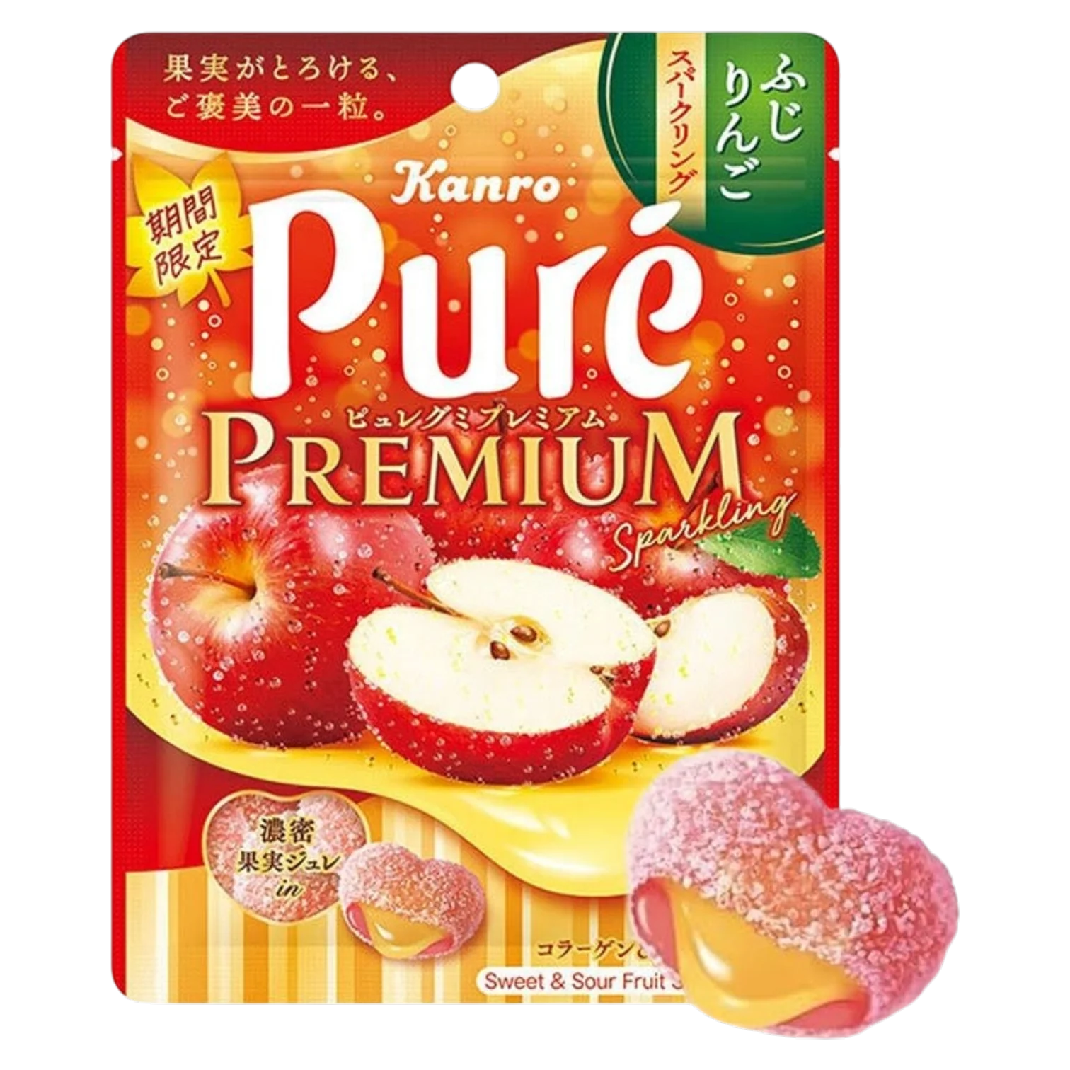 Kanro Pure Premium Fuji Apple Juice-Filled Candy - 1.91oz (54g)