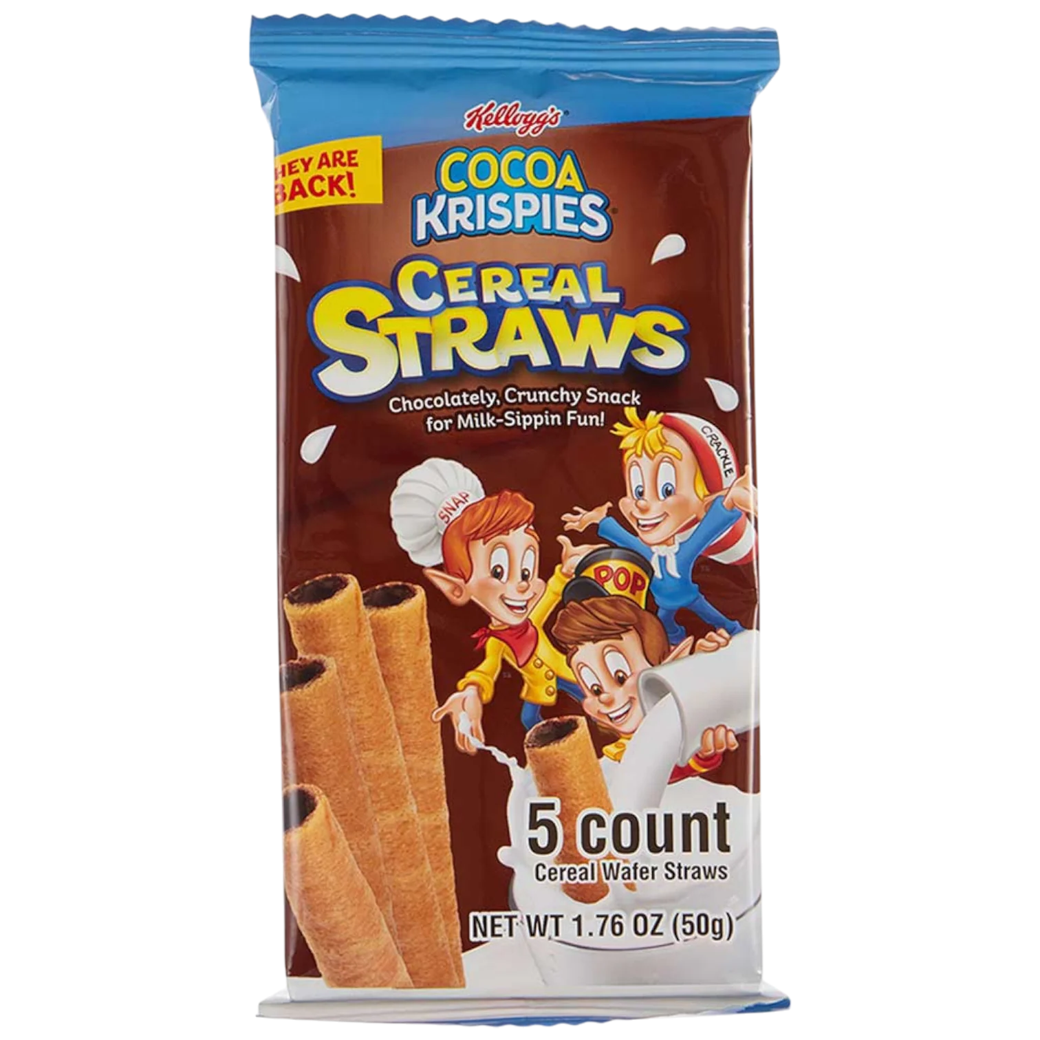 Kellogg's Cocoa Krispies Cereal Straws 5 Pack - 1.76oz (50g)
