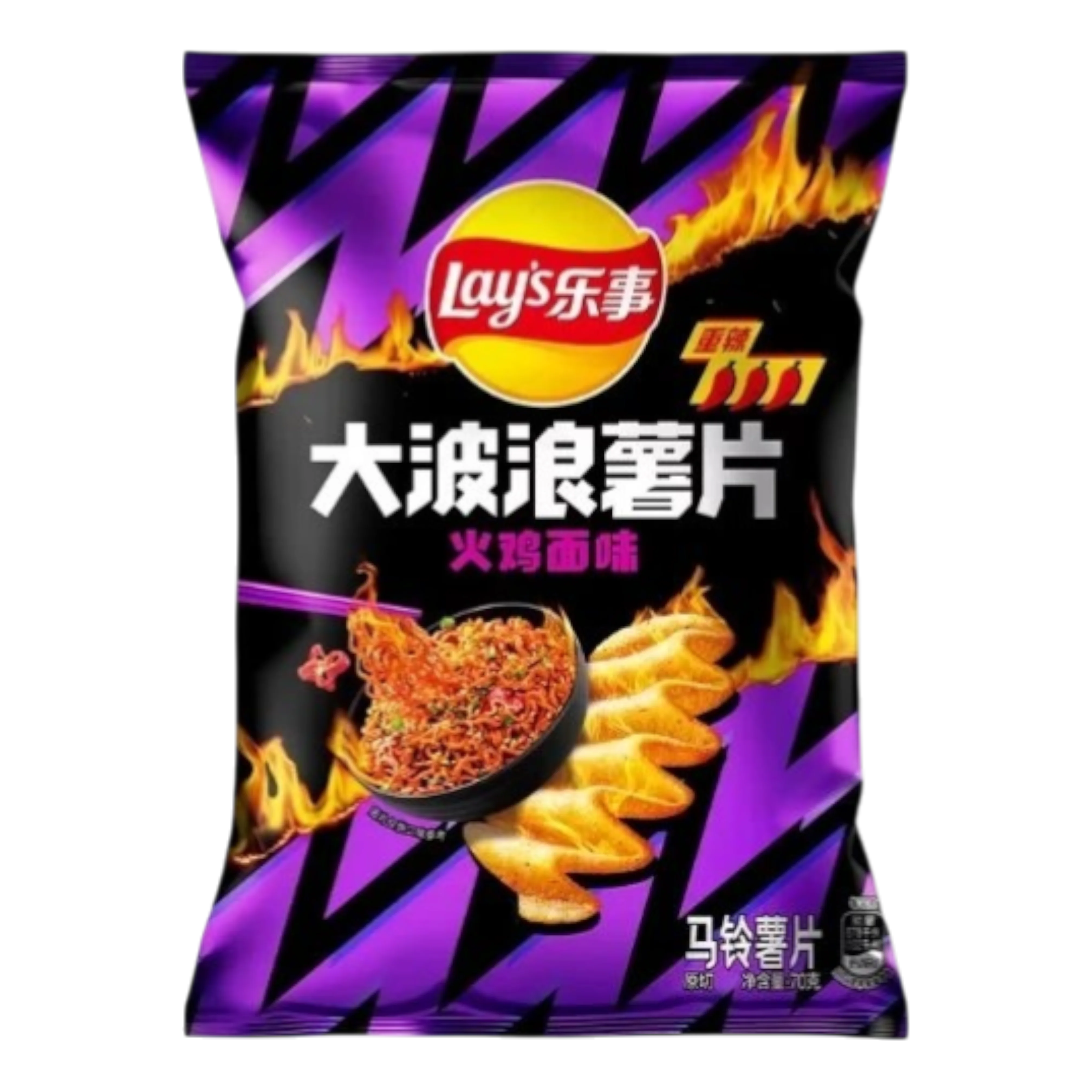 Lay's Hot Chicken Noodles Potato Crisps - 2.4oz (70g)