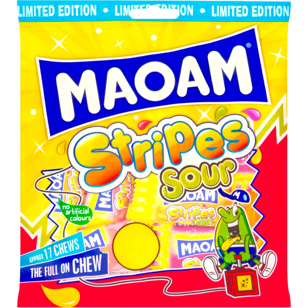 Maoam Limited Edition Sour Stripes Bag  - 4.9oz (140g)