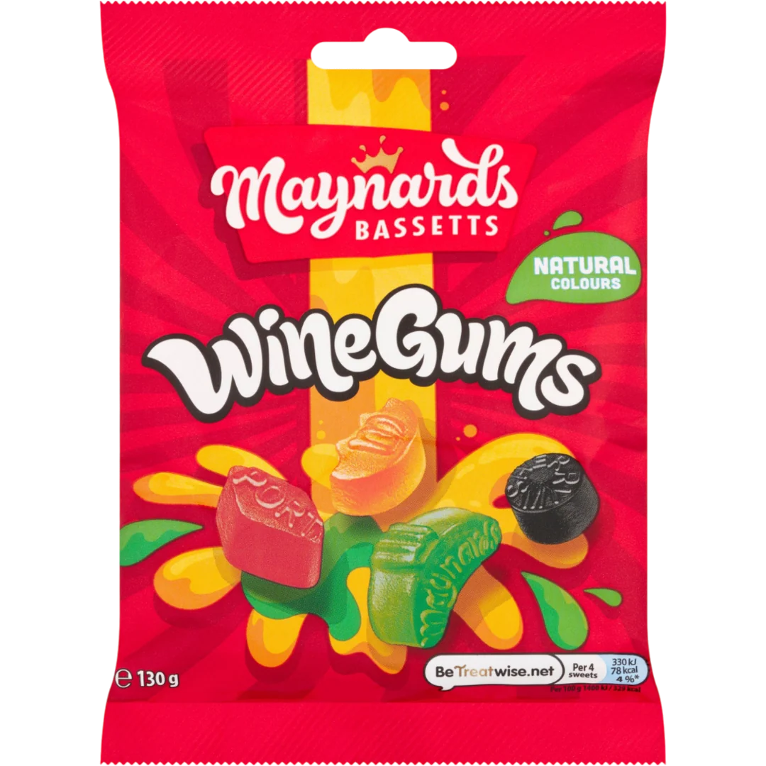 Maynards Bassetts Wine Gums Sweets Bag - 4.58oz (130g)