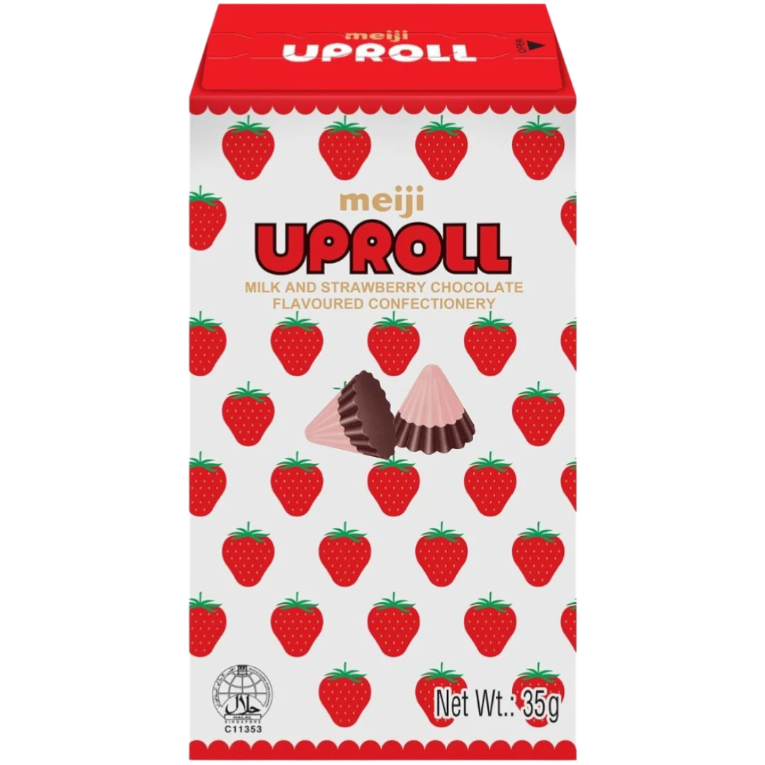 Meiji Uproll Chocolate & Strawberry Cones (Japan) - 1.23oz (35g)