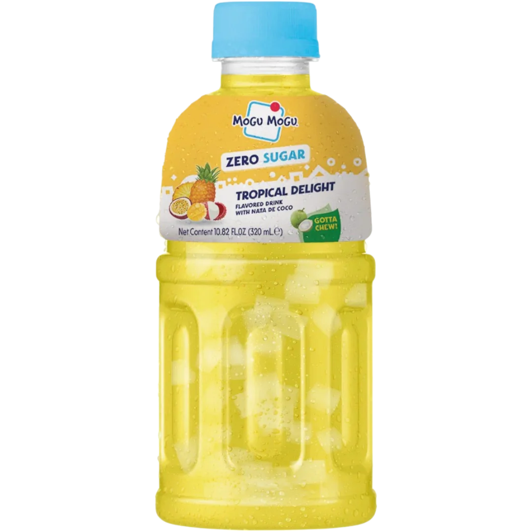 Mogu Mogu Tropical Delight Flavoured Zero Sugar Drink with Nata de Coco - 10.8fl.oz (320ml)