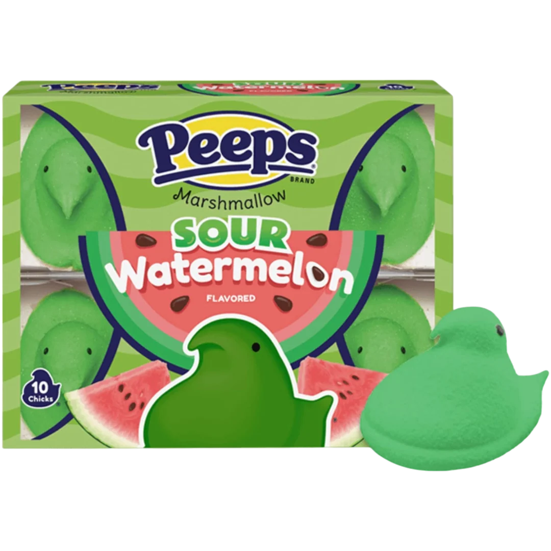 Peeps Sour Watermelon Marshmallow Chicks 10 Pack (Easter Limited Edition) - 3oz (85g)