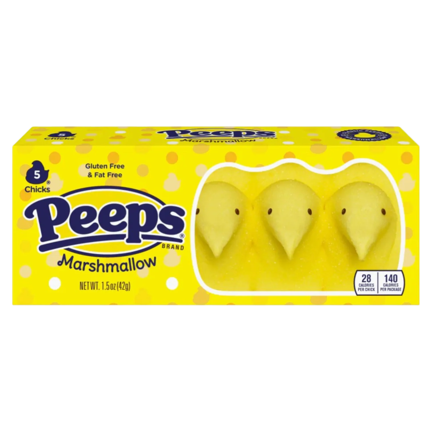 Peeps Yellow Marshmallow Chicks 5 Pack (Easter Limited Edition) - 1.5oz (42g)