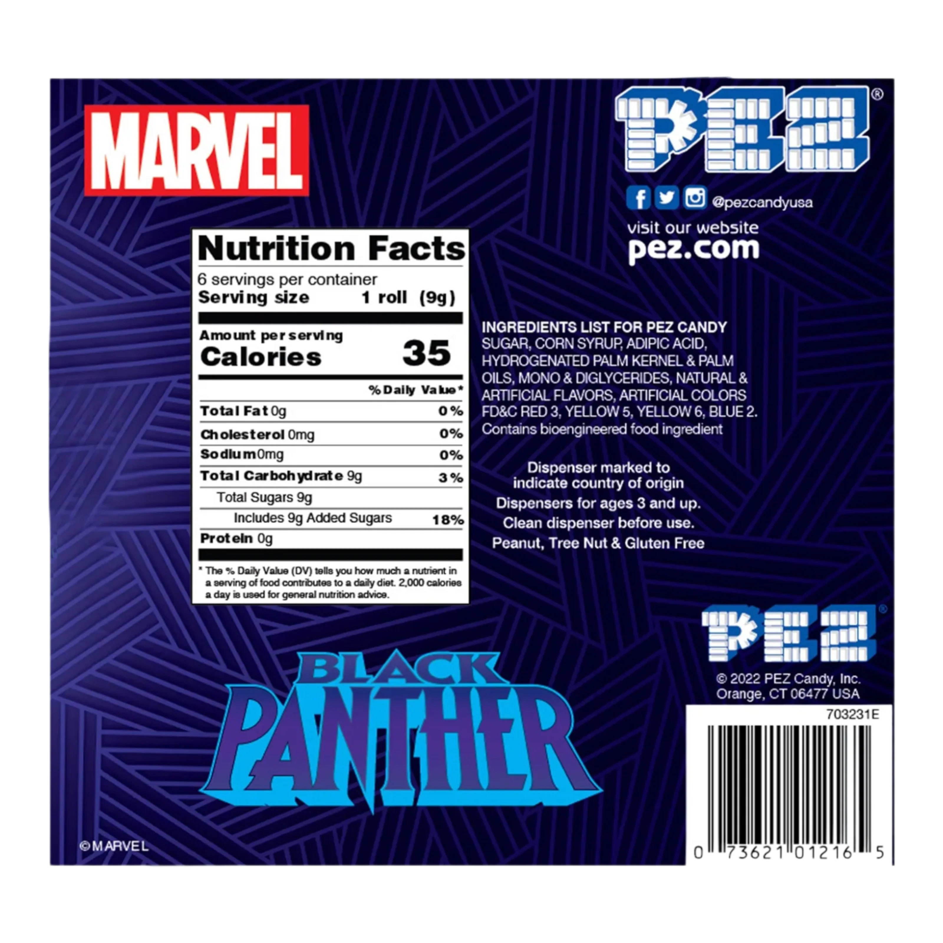 Pez Marvel Black Panther Twin Pack - 1.73oz (49.3g) - Image 2