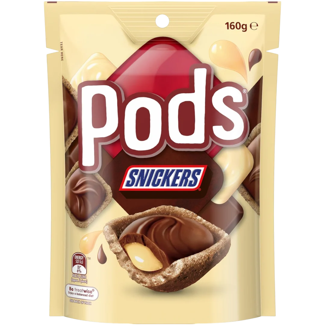 Pods Snickers Snack & Share Party Bag (Australia) - 5.6oz (160g)