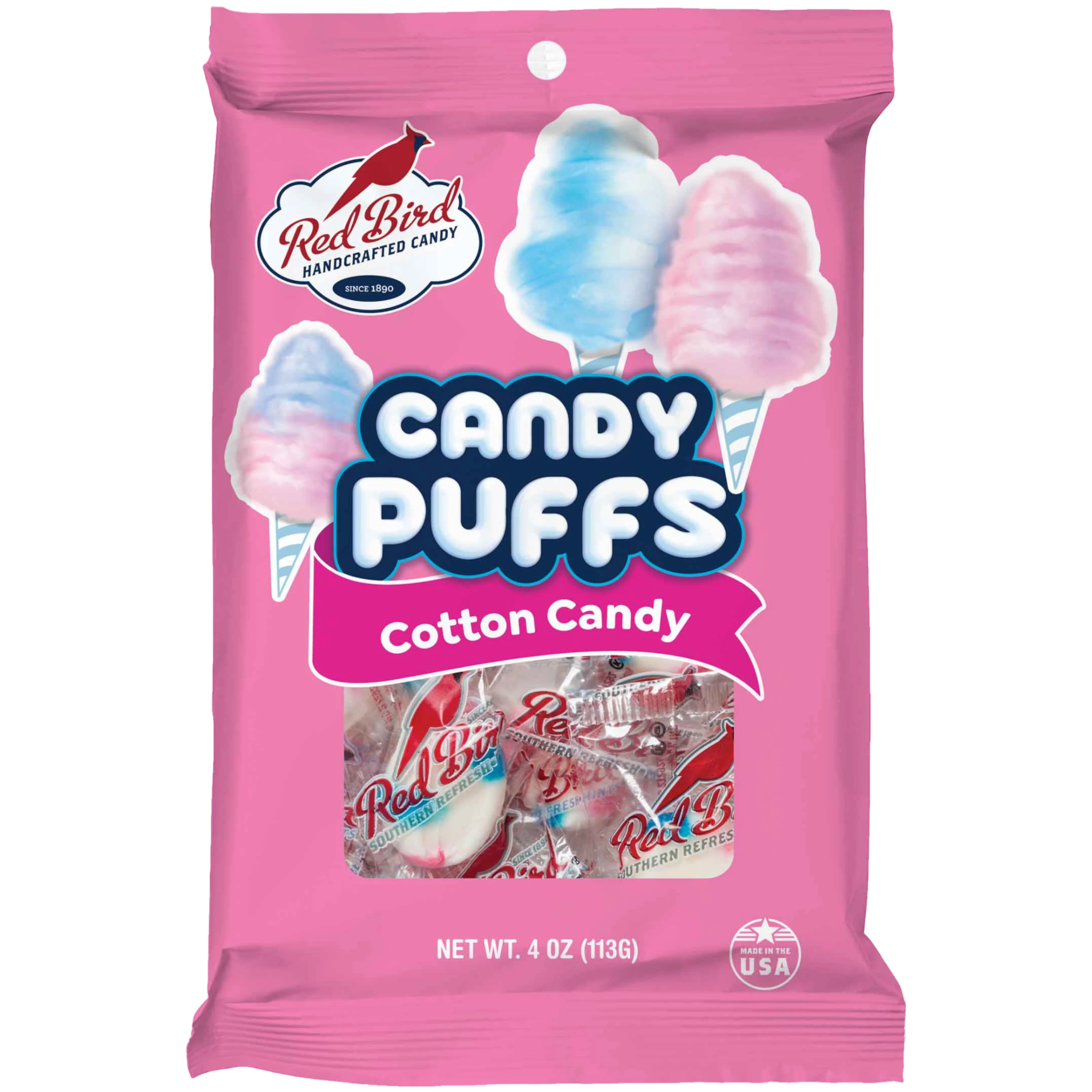 Red Bird Cotton Candy Puffs Peg Bag - 4oz (113g)