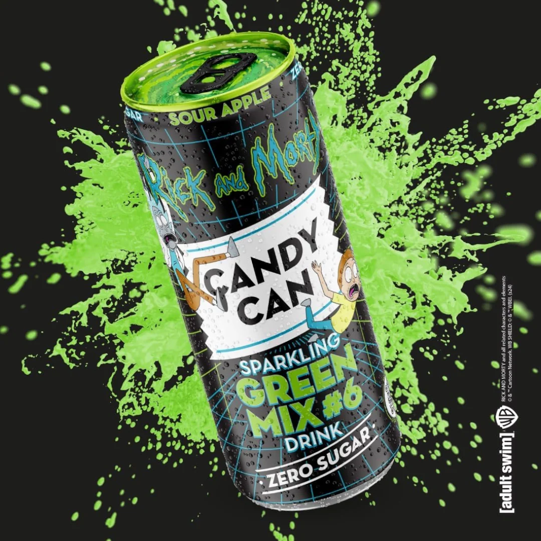Rick and Morty Green Mix #6 Candy Can Zero Sugar (Sour Apple) - 11.15fl.oz (330ml) - Image 3
