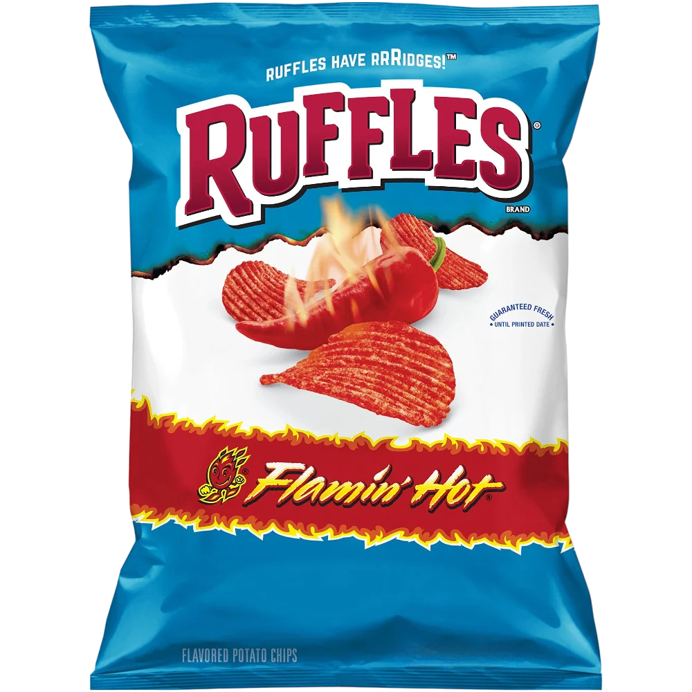 Ruffles Flamin' Hot Flavoured Potato Crisps Share Bag - 6.5oz (184.2g)