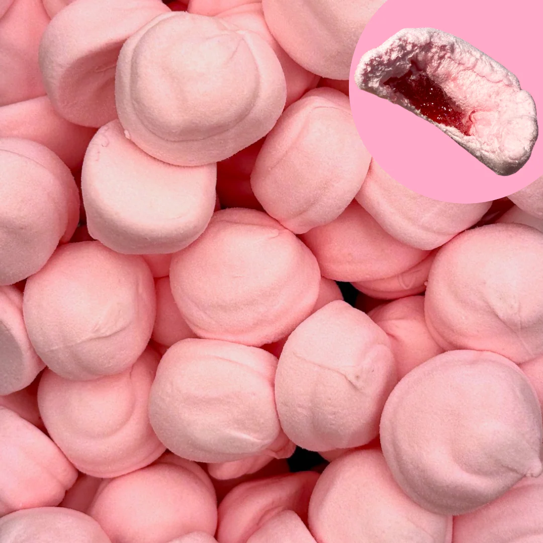 Strawberry Jam Filled Marshmallow Blobs