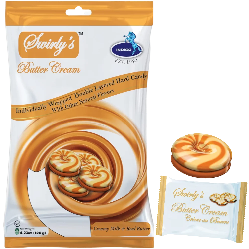 Swirly's Butter Cream Hard Candy Peg Bag - 4.23oz (120g)