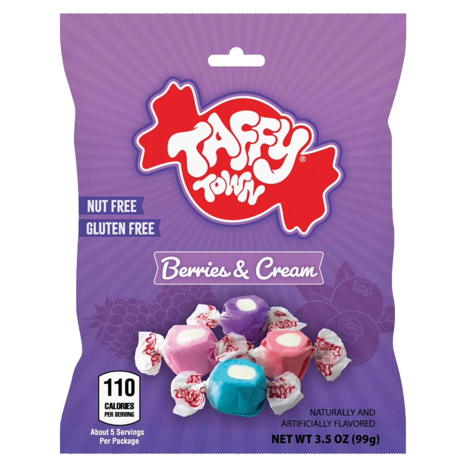 Taffy Town Berries & Cream Salt Water Taffy - 3.5oz (99g)
