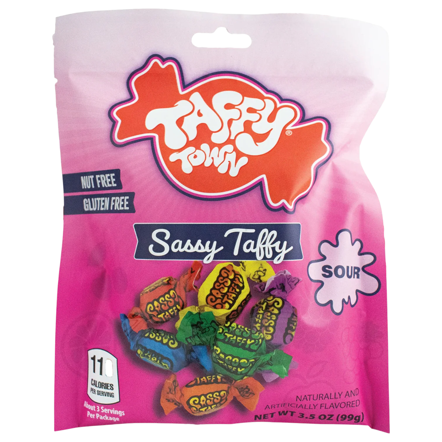 Taffy Town Sassy Sour Fruits Salt Water Taffy - 3oz (85g)
