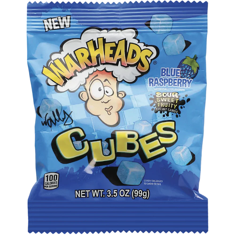Warheads Blue Raspberry Cubes - 3.5oz (99g)