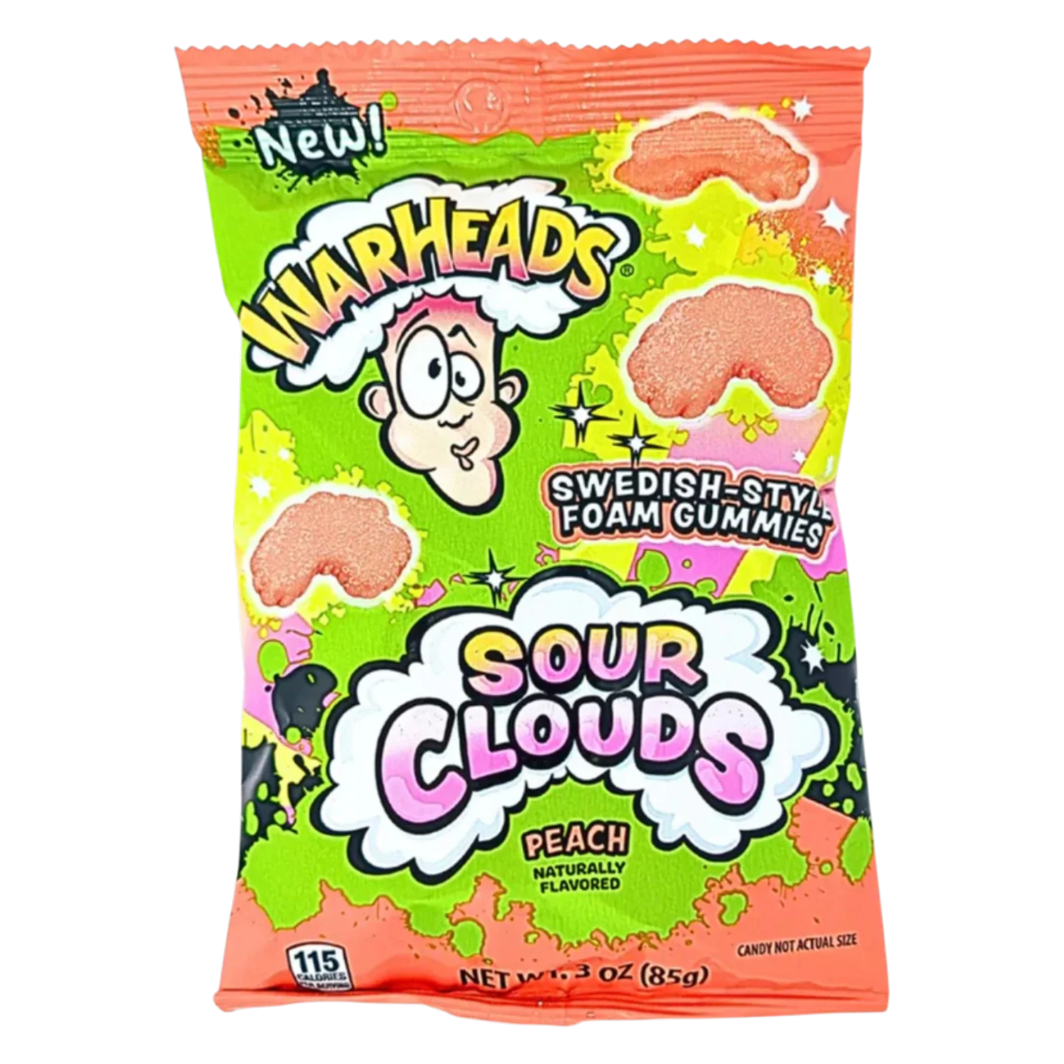 Warheads Sour Clouds Peach Flavour - 3oz (85g)