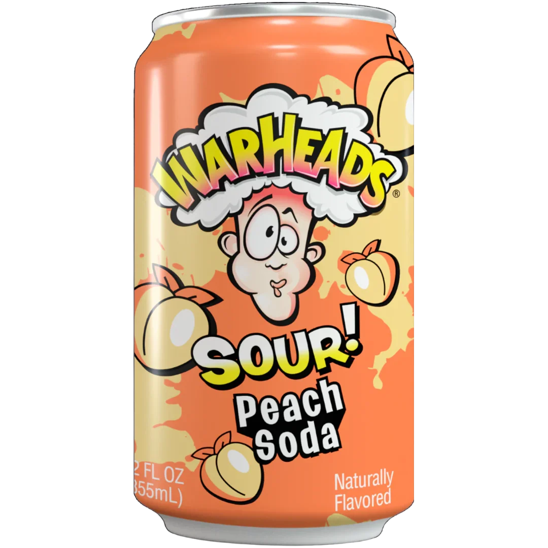Warheads Sour! Peach Soda - 12fl.oz (355ml)