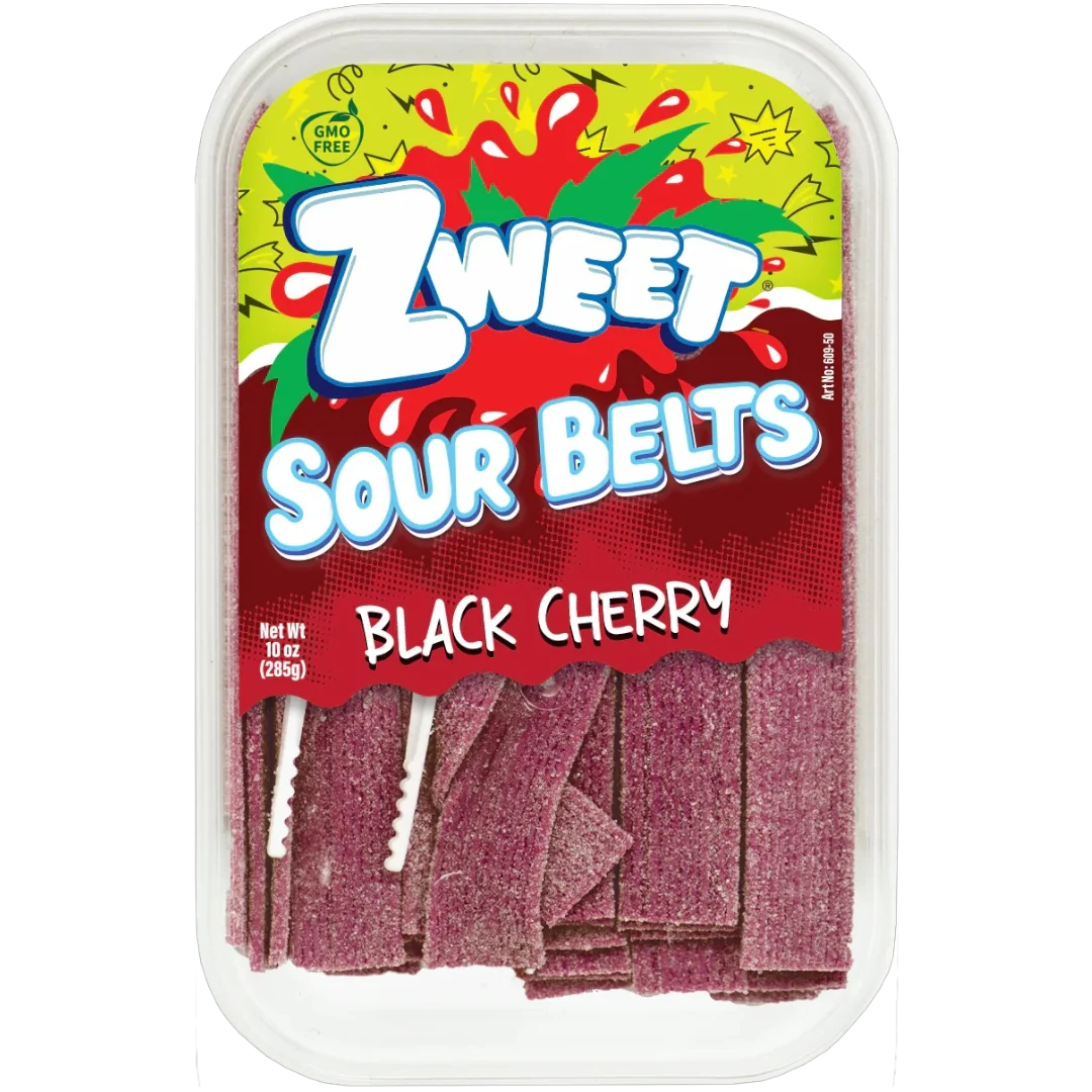 Zweet Sour Belts Black Cherry Share Box - 10oz (285g)