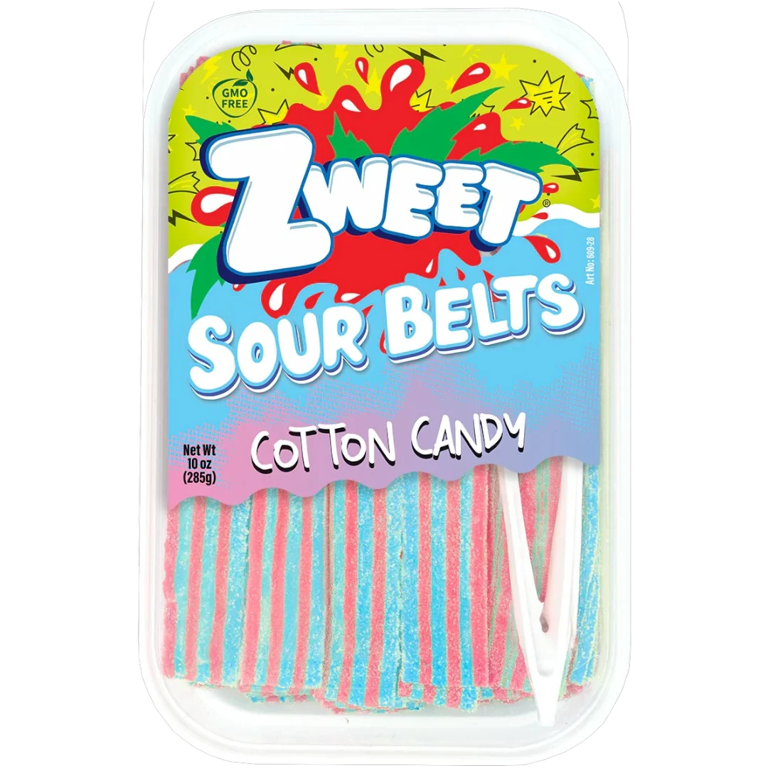 Zweet Sour Belts Cotton Candy Share Box - 10oz (285g)