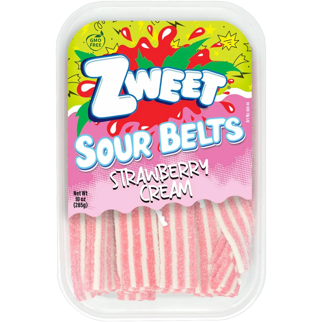 Zweet Sour Belts Strawberry Cream Share Box - 10oz (285g)